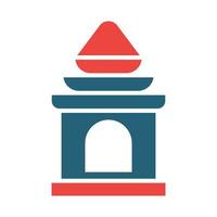 Temple Glyph Two Color Icon Design vector