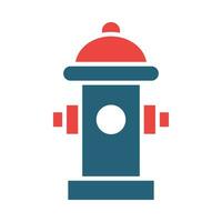 Fire Hydrant Glyph Two Color Icon Design vector