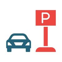 Parking Glyph Two Color Icon Design vector