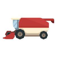 Rural combine harvester icon cartoon vector. Farm vehicle vector
