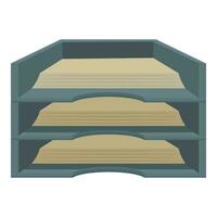 Stationary paper tray icon cartoon vector. Empty stack vector