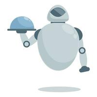 Fly android robot icon cartoon vector. Ai chef electronic vector