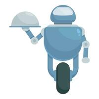 uno rueda robot cliente icono dibujos animados vector. Servicio vida vector