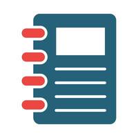 Notebook Glyph Two Color Icon Design vector