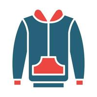 Hoodie Glyph Two Color Icon Design vector