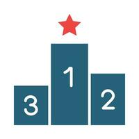 Podium Glyph Two Color Icon Design vector