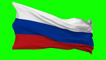 Russia Flag Waving Seamless Loop in Wind, Chroma Key Green Screen, Luma Matte Selection video