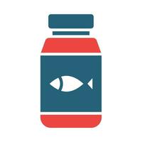 Fish Oil Glyph Two Color Icon Design vector