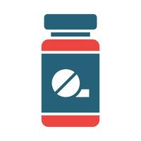 Aspirin Glyph Two Color Icon Design vector