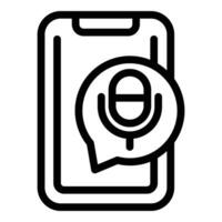 Phone virtual assistant icon outline vector. Voice control command vector