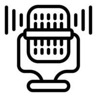 Microphone voice command icon outline vector. Smart virtual assistant vector