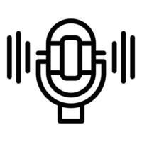 Microphone voice command icon outline vector. Artificial intelligence vocal center vector