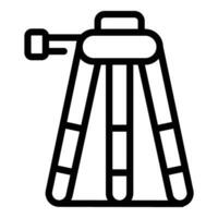 Camera tripod holder icon outline vector. Shooting professional equipment vector