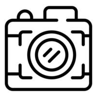 Photo camera for capturing images content icon outline vector. Photographic motion gadget vector