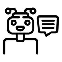 Chatbot smart assistant icon outline vector. Virtual digital agent vector