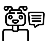 Chatbot smart assistant icon outline vector. Virtual digital agent vector