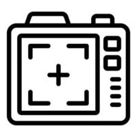 Camera focusing screen icon outline vector. Capturing images apparatus vector