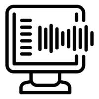 Automated assistant speaker icon outline vector. Vocal smart interactive agent vector