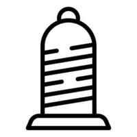 Sisal rope covered cat scratcher pillar icon outline vector. Soft handmade scratching tool vector