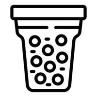 Fruit milk bubble tea icon outline vector. Delicious Asian balls tea cup vector