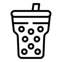 Tapioca pearls drink icon outline vector. Taiwanese iced tea vector