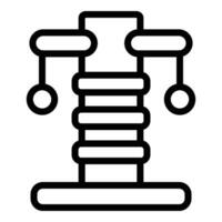 Sisal cat scratching tower icon outline vector. Kitten pillar scratcher with balls vector