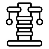 Sisal cat scratching tower icon outline vector. Kitten pillar scratcher with balls vector