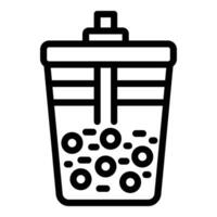 Bubble tea vessel icon outline vector. Smooth tapioca pearls drink vector