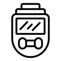 Digital gas detector icon outline vector. Fire check home vector