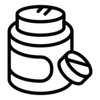 Tablet drug bottle icon outline vector. Aid case clinic vector