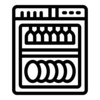 Dishwasher technology icon outline vector. Glasses and cutlery washing vector