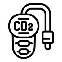 CO2 handle detector icon outline vector. Portable multi sensor vector