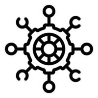 Core system law icon outline vector. Value balance vector