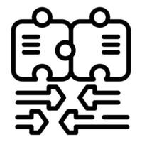 Puzzle impact integrity icon outline vector. Human value balance vector