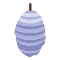 White silk cocoon icon isometric vector. Insect transformation vector