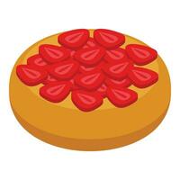 Strawberry cake icon isometric vector. Fruit american pie vector