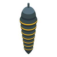 Black worm cocoon icon isometric vector. Evolution insect vector