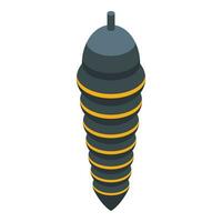 Black worm cocoon icon isometric vector. Evolution insect vector