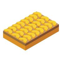 Slice fruit tart cake icon isometric vector. Bakery food vector