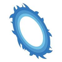 Ice circle portal icon isometric vector. Podium game stage vector