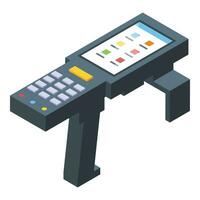 Control pad rfid icon isometric vector. Access reader tag vector