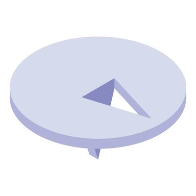 Attach metal pin icon isometric vector. Clamp tool object