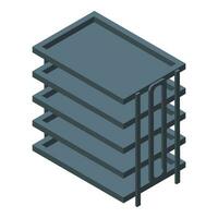 Stationary paper tray icon isometric vector. Empty stack vector