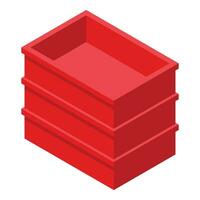 Empty paper tray icon isometric vector. Box data unit vector