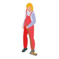 Cleaner worker icon isometric vector. Man cleanup professional vector