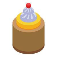 Small pie cake icon isometric vector. Cooking apple food vector