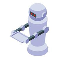 Future hotel robot waiter icon isometric vector. Server mobile vector