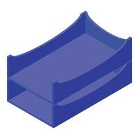 Small paper tray icon isometric vector. Envelope system basket vector