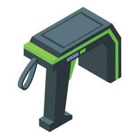 Smart scanner icon isometric vector. Rfid chip control vector