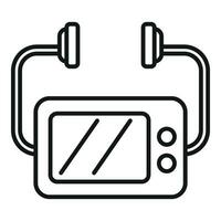 Air defibrillator icon outline vector. Aed heart vector
